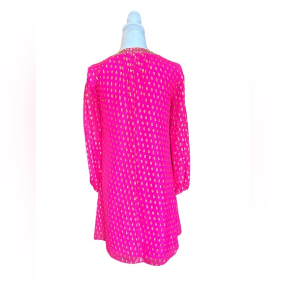 Lilly Pulitzer Pink and Gold Silk “Colby” Dress - Picture 2 of 10